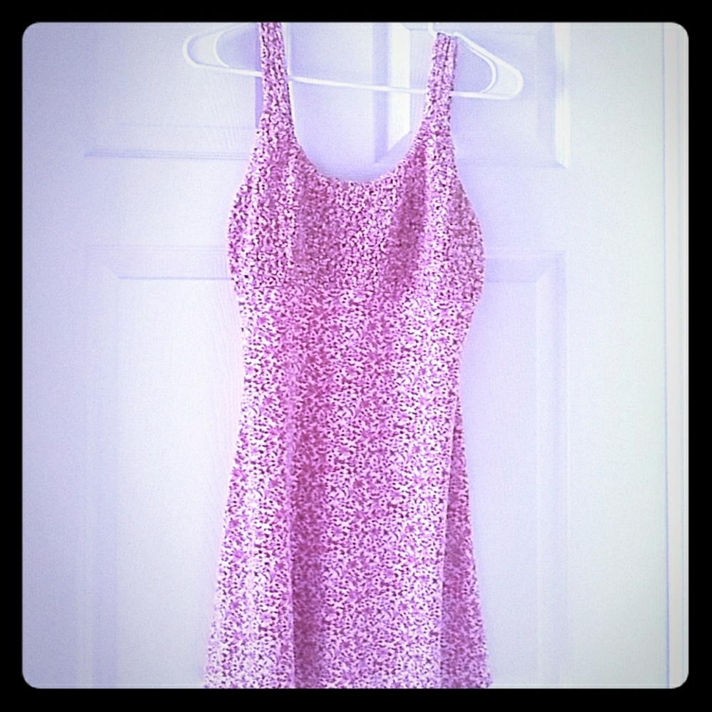 Pink and white floral skater dress